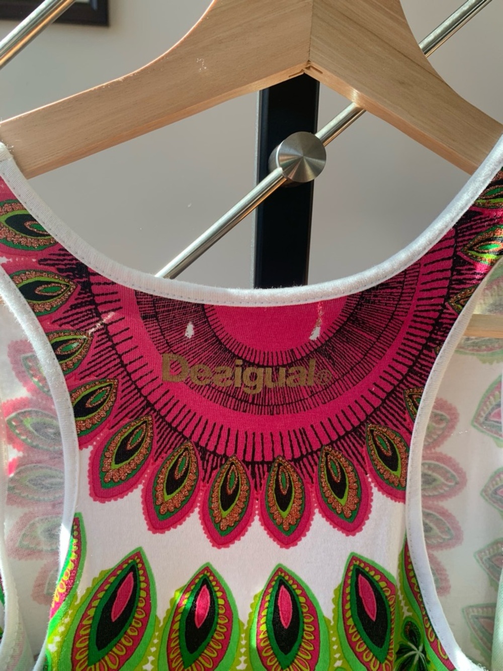 Desigual Green & Pink Paisley Tank Dress - Picture 2 of 4